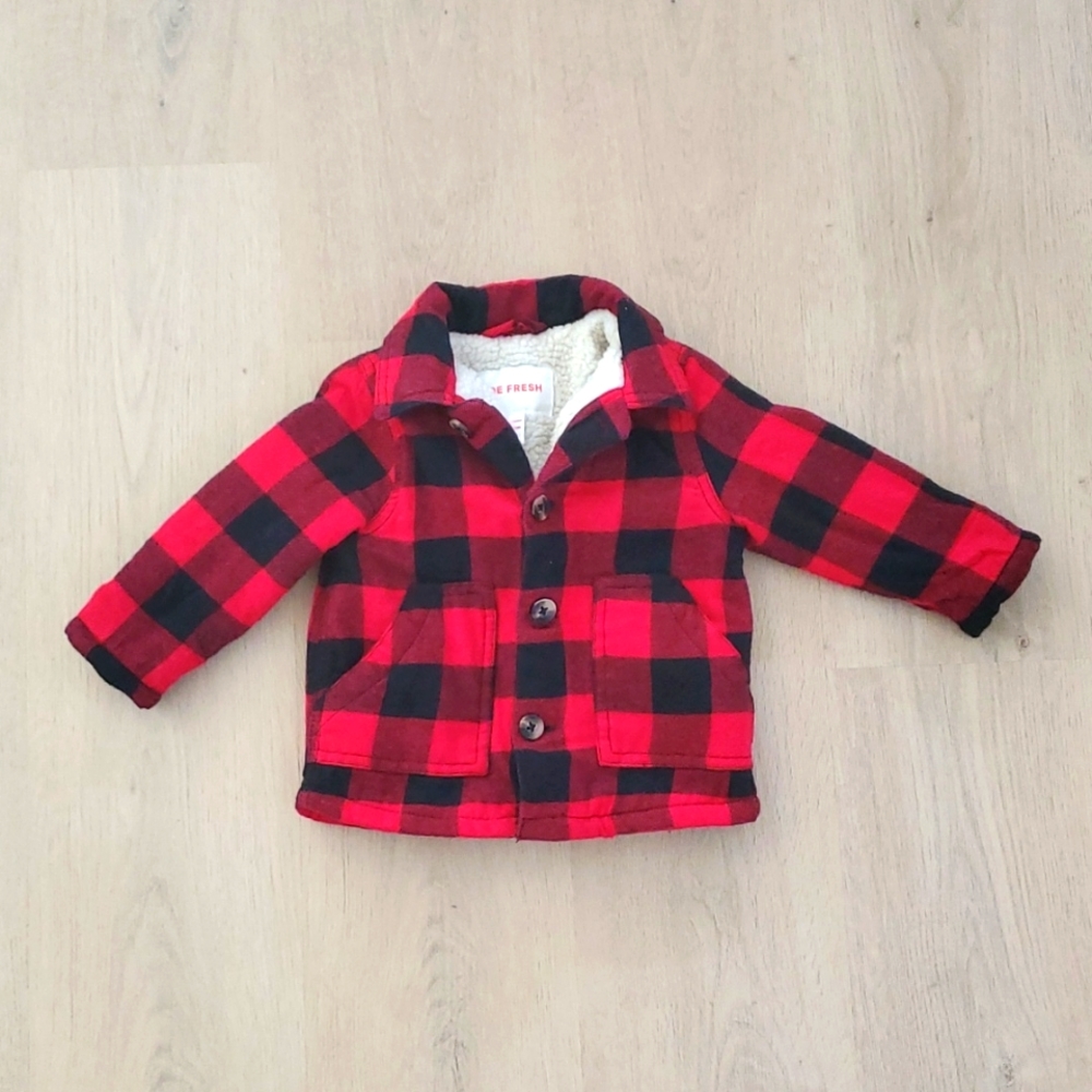Joe fresh fleece lined plaid jacket